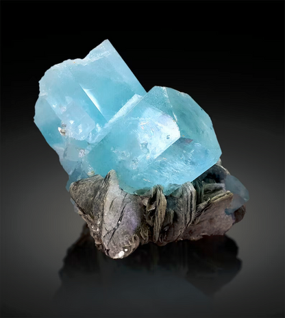Aquamarine crystal faces showing transparency and luster