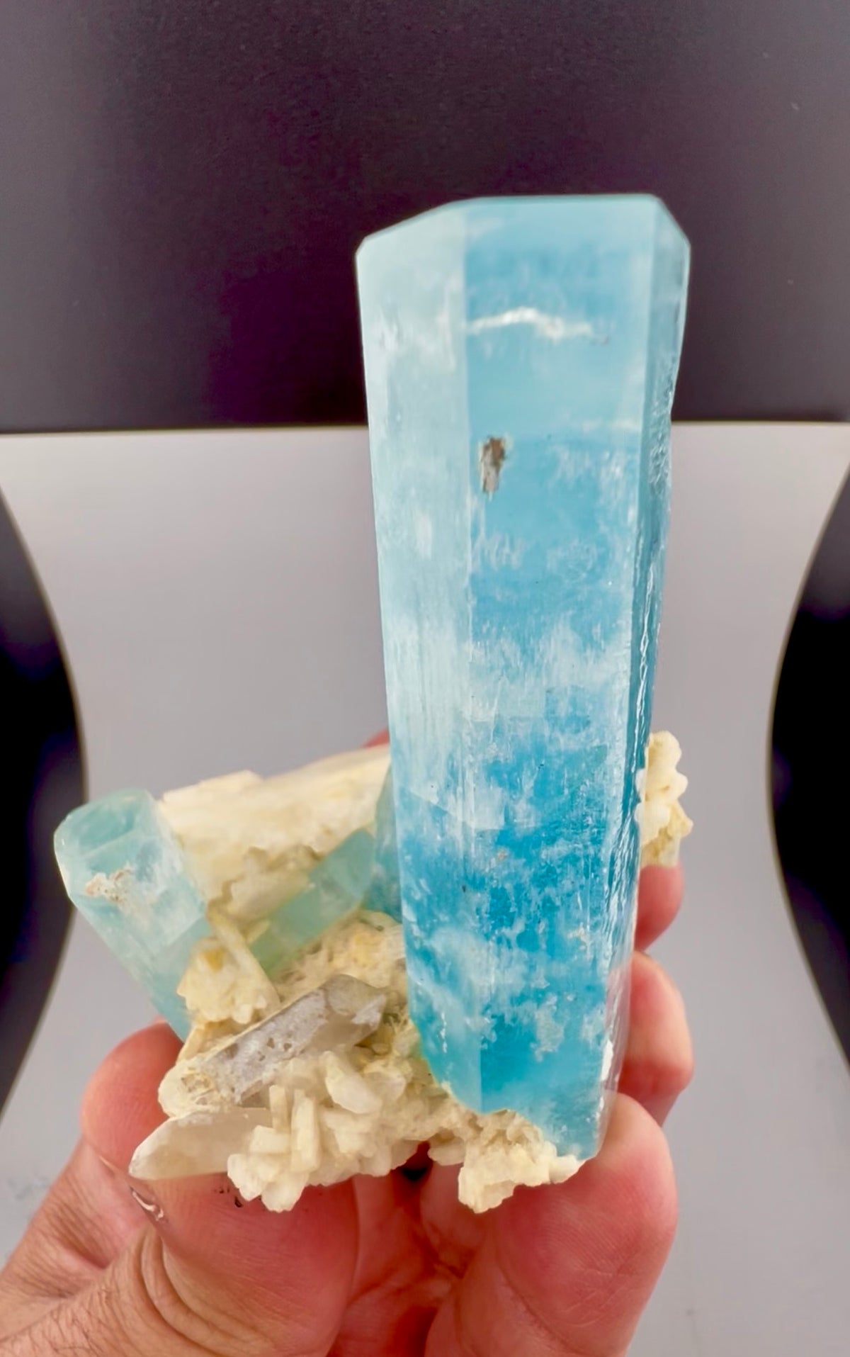 Aquamarine specimen showing excellent clarity and color