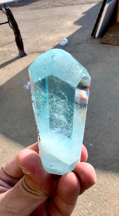 Aquamarine crystal with Diamond cut termination from Pakistan , 63 gram
