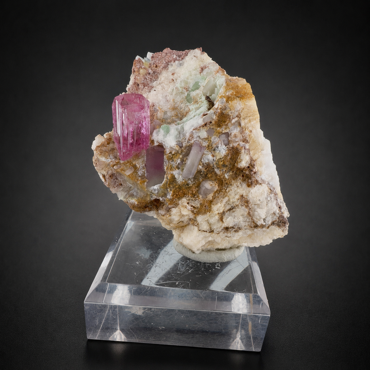 Natural Hot Pink Topaz Crystal on Matrix from Katlang Pakistan,110 gram