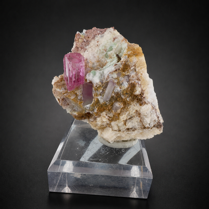 Natural Hot Pink Topaz Crystal on Matrix from Katlang Pakistan,110 gram