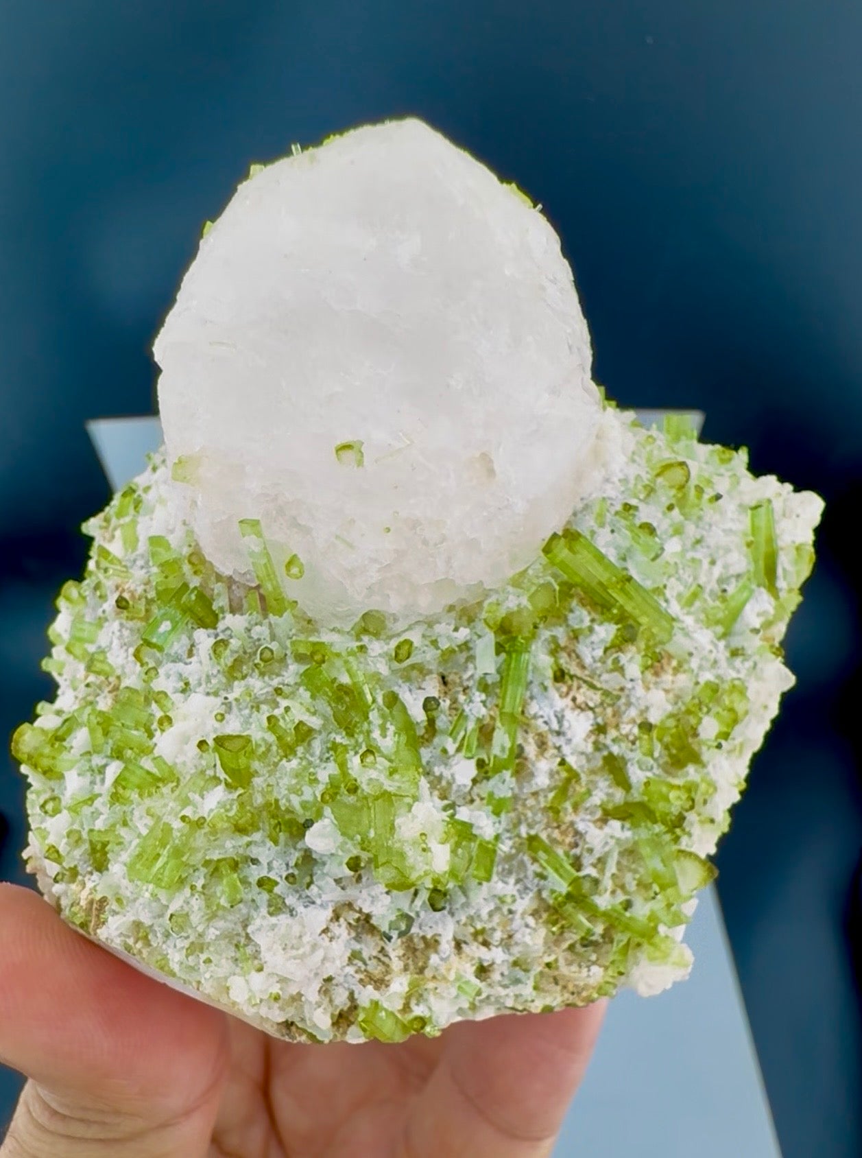 Pollucite with Green Tourmalines from Pakistan, 322 gram