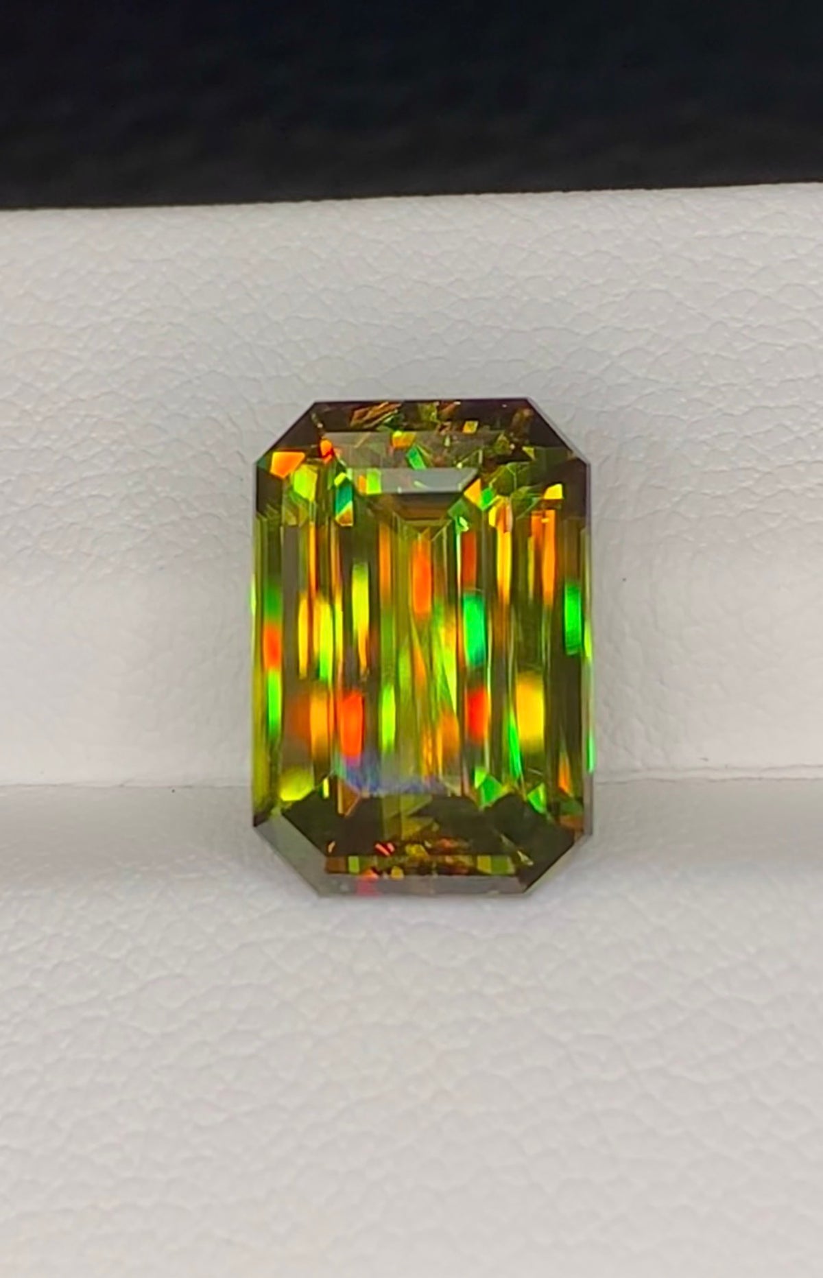 Chrome Sphene Gemstone, 7.00 Ct Emerald Cut