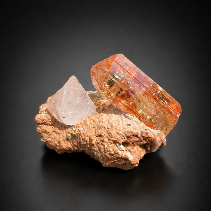 Natural Golden Topaz Crystal on Matrix from Katlang Pakistan, 59 gram
