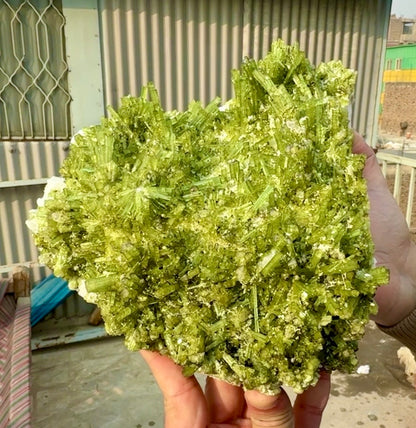 Green Tourmaline Crystals Cluster on matrix from Chapu Mine Pakistan, 3418 gram