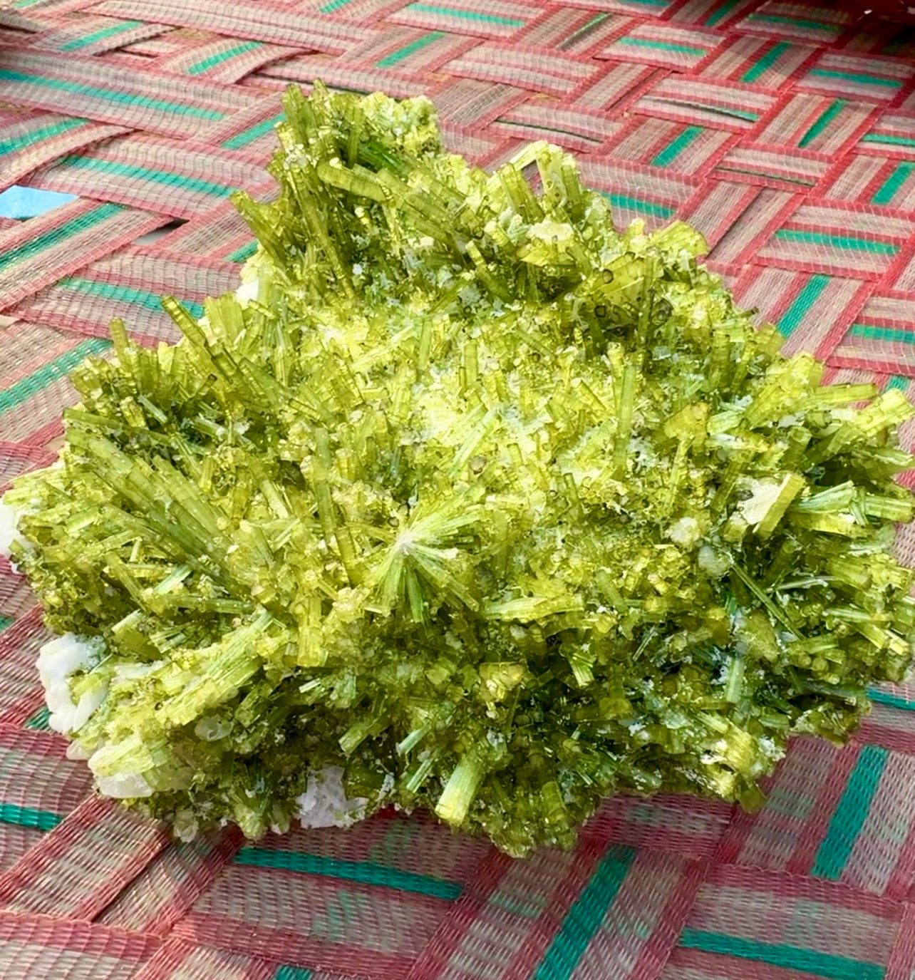 Green Tourmaline Crystals Cluster on matrix from Chapu Mine Pakistan, 3418 gram