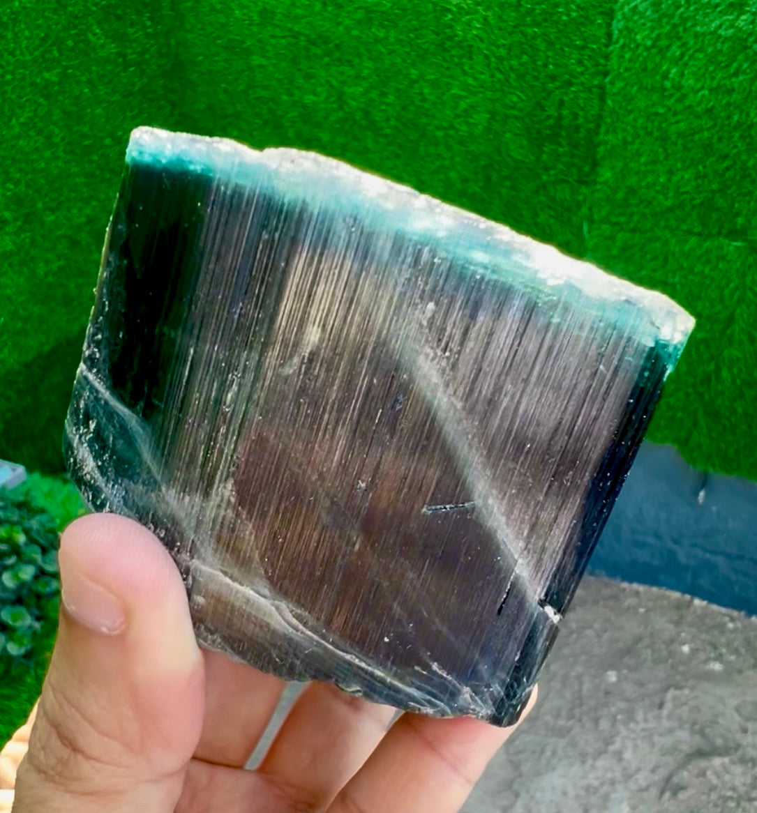 Blue Cap Tourmaline crystal from Afghanistan, 940 gram