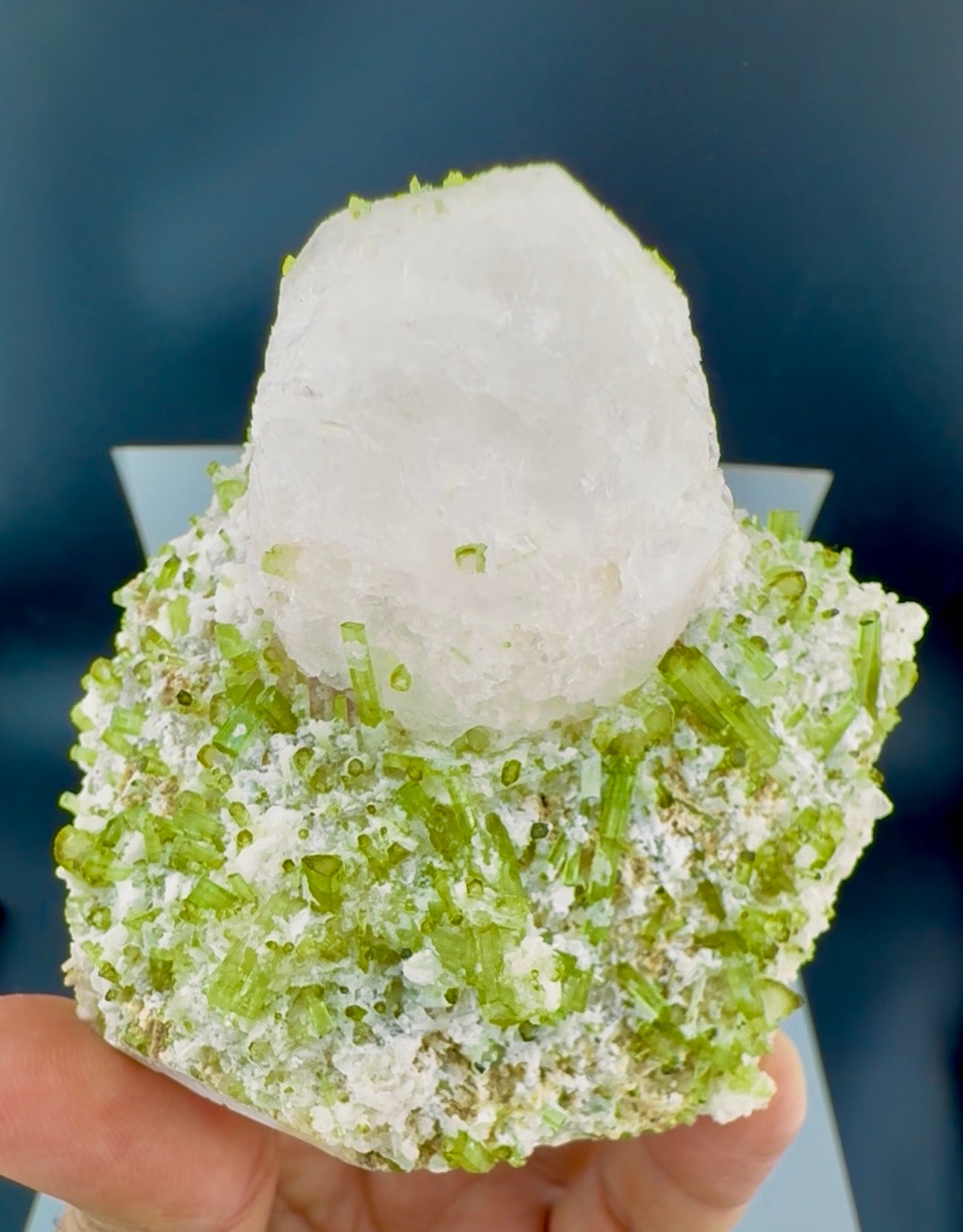 Pollucite with Green Tourmalines from Pakistan, 322 gram