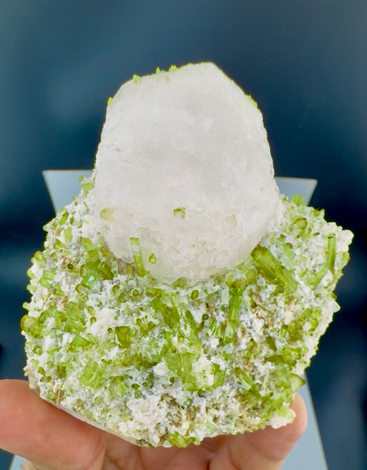 Pollucite with Green Tourmalines from Pakistan, 322 gram