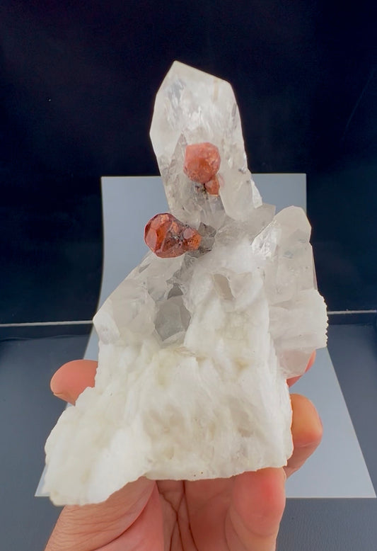 Spessartite Garnet Crystals with Quartz and Albite from Pakistan, 245 gram