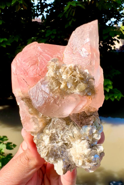 Pink Fluorite on Mica from Pakistan - 401 gram