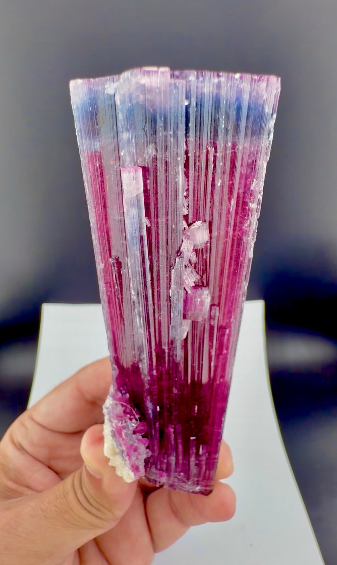 Blue Cap Tourmaline Crystal from Afghanistan, 213 gram