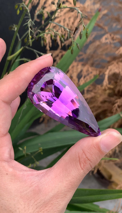 Natural Deep Pink Kunzite Gemstone – 300 Ct Afghan Pear Cut Kunzite – Massive Collector Gem , Museum Size Stone