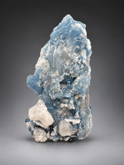 Indicolite Blue Quartz Crystal With Schorl Tourmaline From Afghanistan - 60 Grams