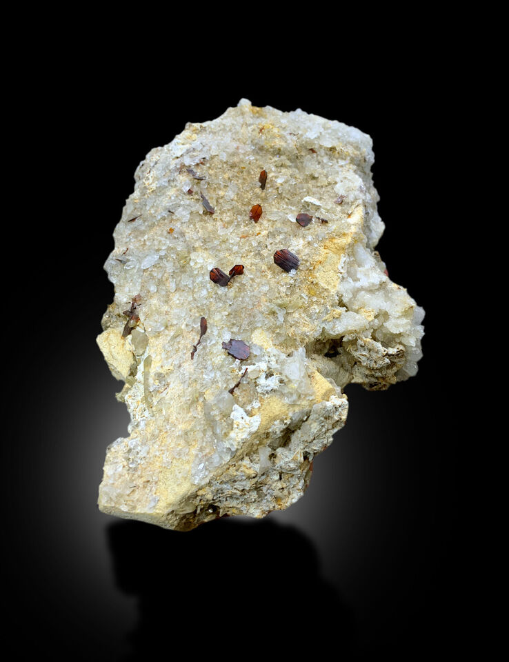 rare red Brookite with quartz from Pakistan
large Brookite crystal formation on matrix
red Brookite and quartz cluster close-up