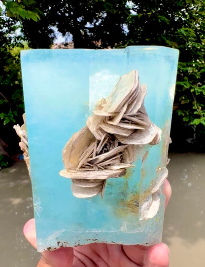 Aquamarine crystal with Muscovite Mica from Pakistan, 1433 gram