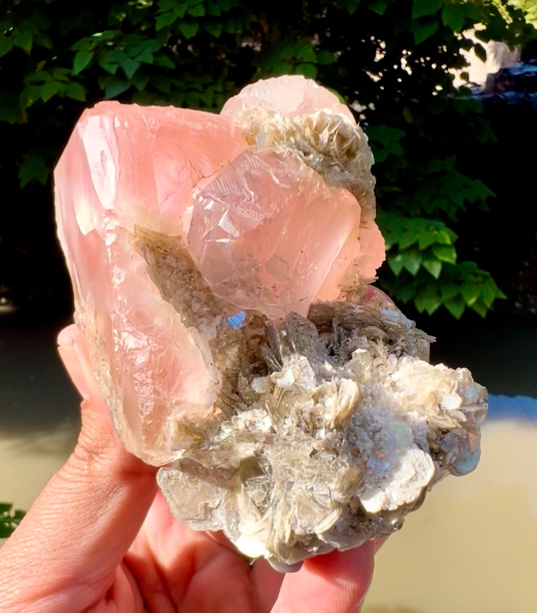 Pink Fluorite on Mica from Pakistan - 401 gram