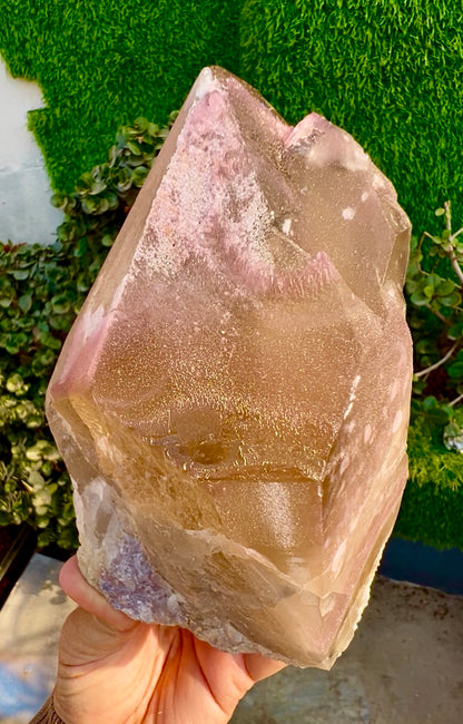 Crystallized Rose Quartz with Tourmaline on Smoky Quartz from Afghanistan, 2025 gram