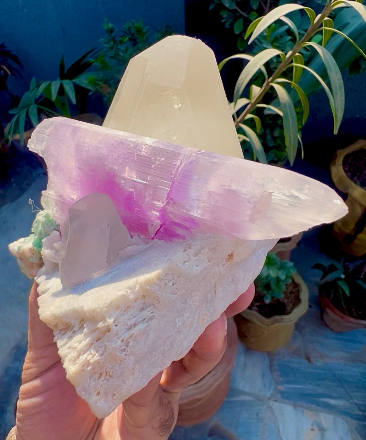 Kunzite with Quartz on matrix from Afghanistan, 740 gram