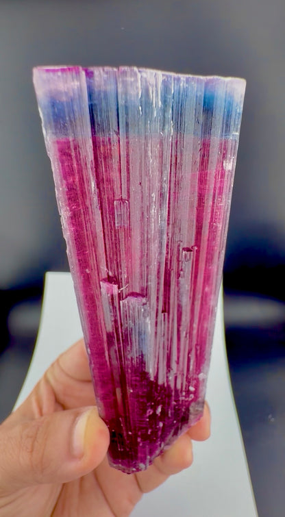 Blue Cap Tourmaline Crystal from Afghanistan, 213 gram