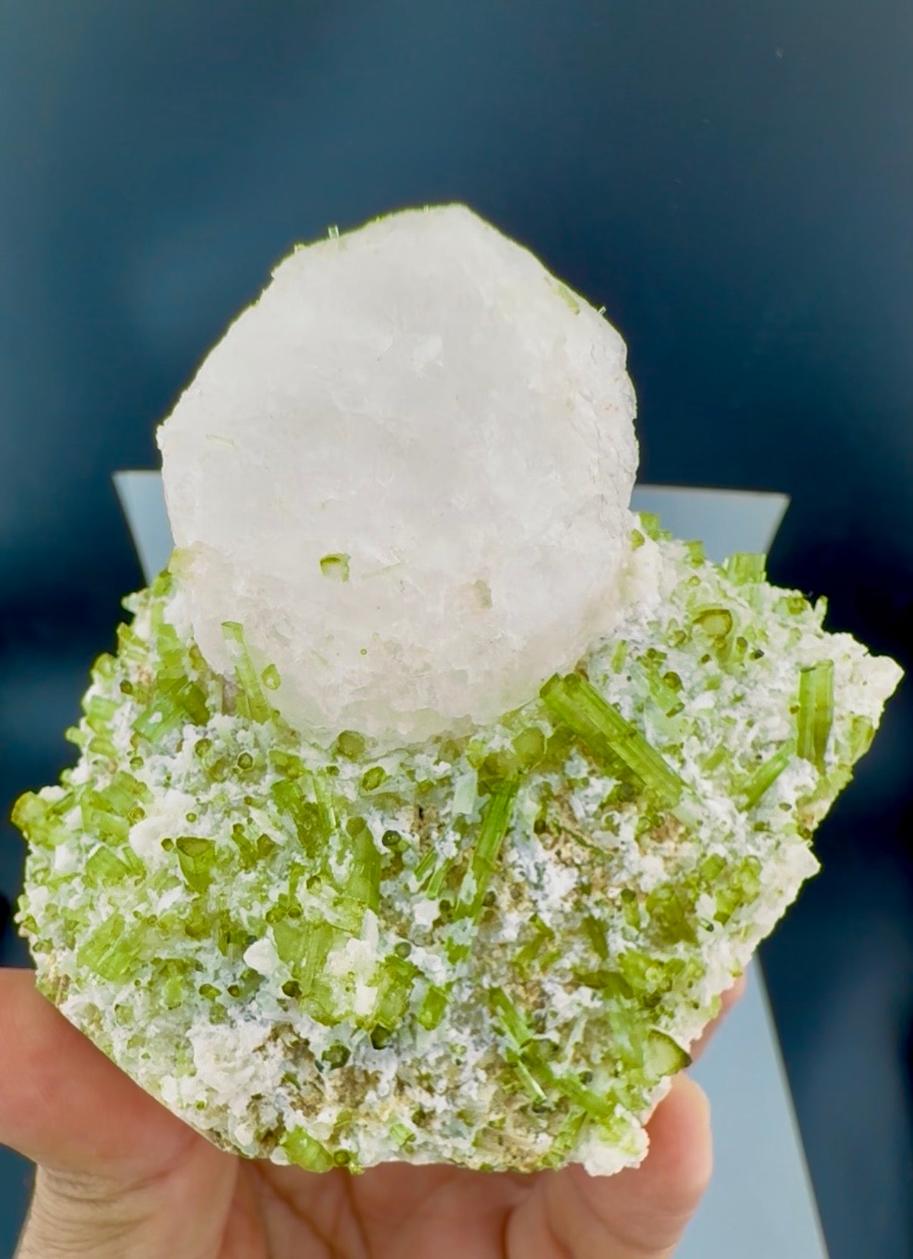 Pollucite with Green Tourmalines from Pakistan, 322 gram