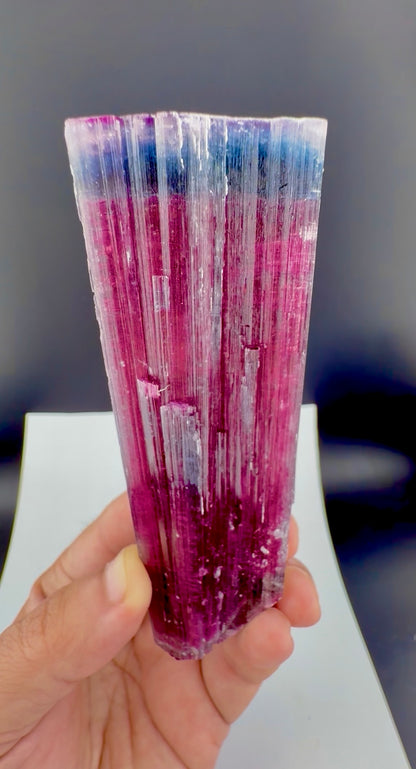 Blue Cap Tourmaline Crystal from Afghanistan, 213 gram