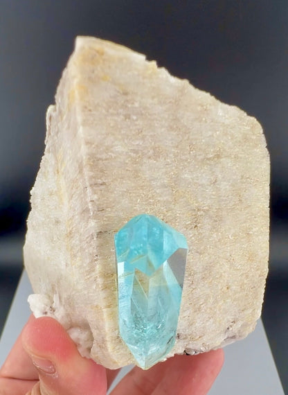 Aquamarine on Feldspar from Pakistan, 375 gram