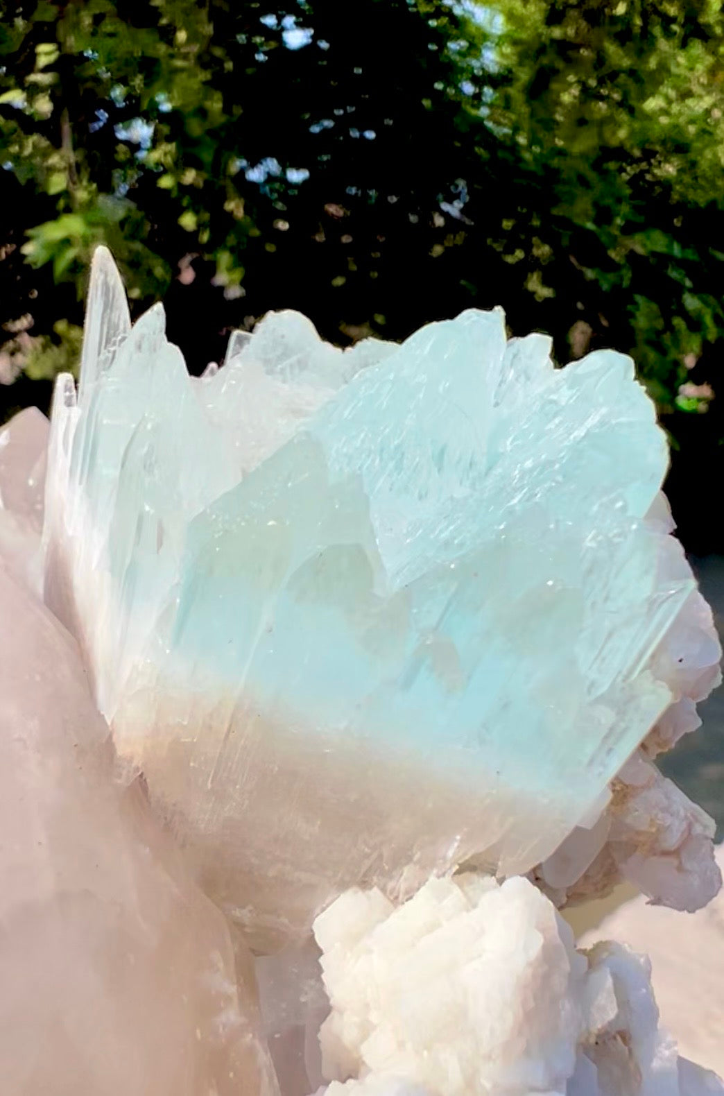 AquaMorganite crystal with Quartz and Albite from Pakistan, 1465 grams
