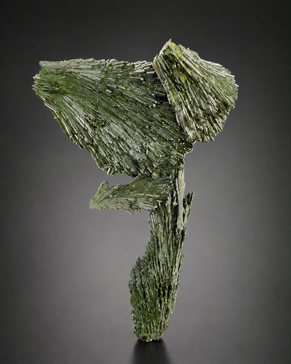 Green Epidote Crystal Specimen with Custom Base, 92 gram