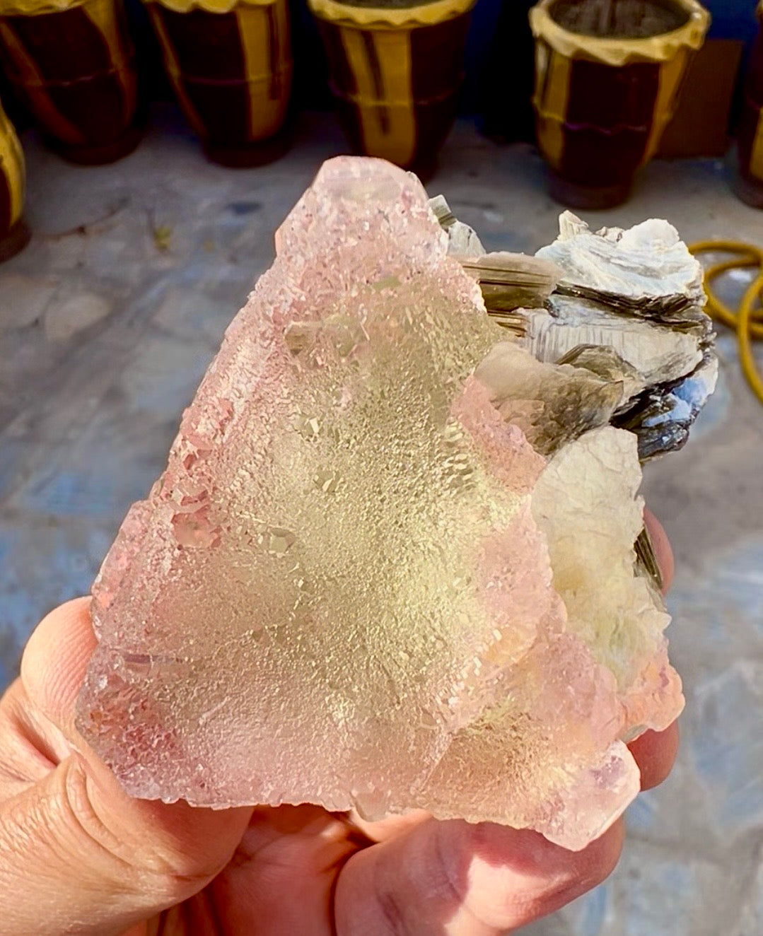 Pink Fluorite with Mica from Pakistan, 183 gram
