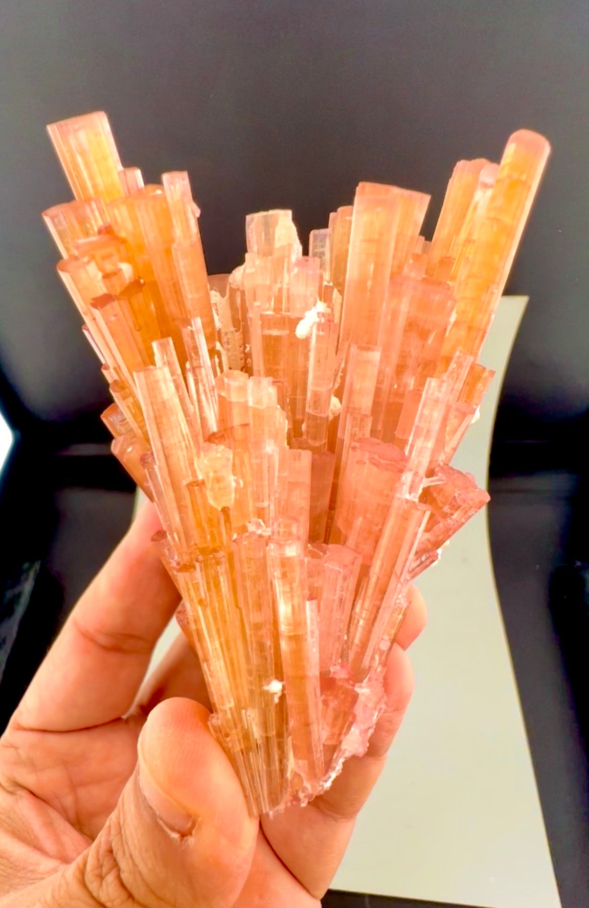 Orange Tourmaline Crystals Cluster , 224 gran