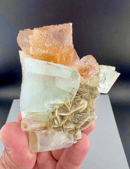 Pink Fluorite with Aquamarine and Mica from Pakistan, 159 gram