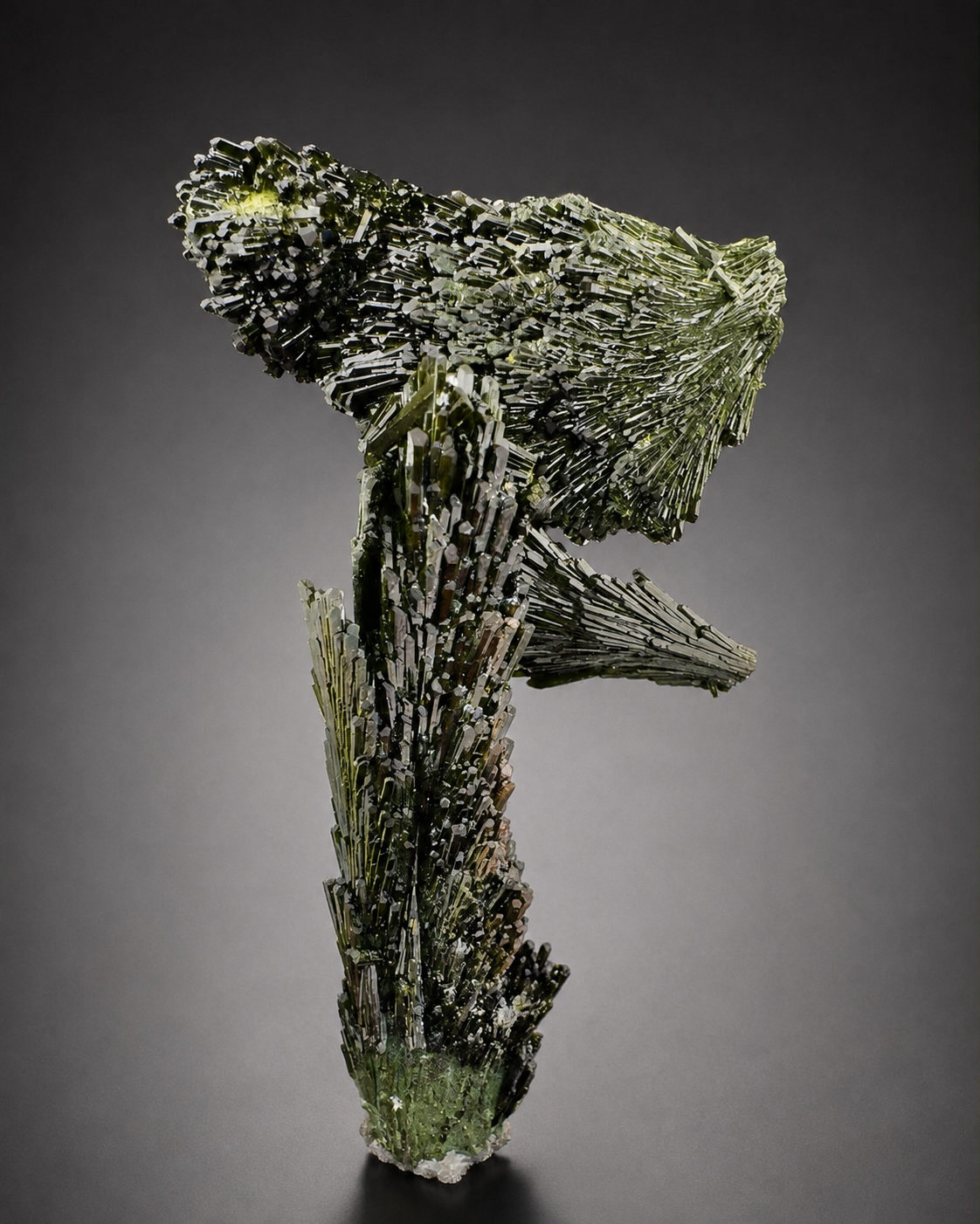 Green Epidote Crystal Specimen with Custom Base, 92 gram
