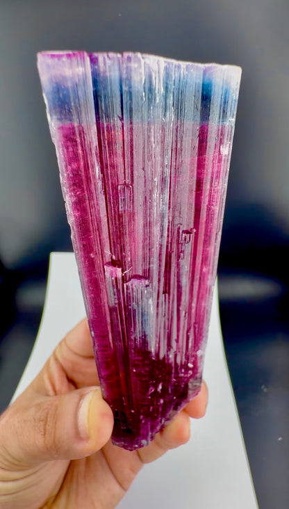 Blue Cap Tourmaline Crystal from Afghanistan, 213 gram