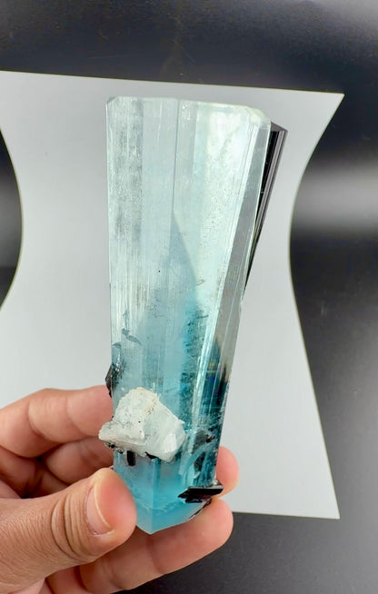 Aquamarine Crystal with Schorl from Pakistan, 160 Gram