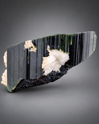Green Cap Tourmaline Crystal with Albite from Pakistan - 495 Grams