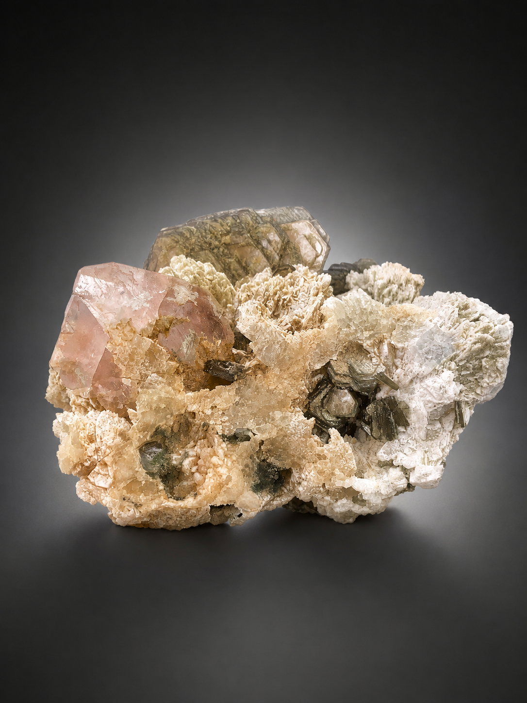 Pink Fluorite Crystal With Mica on Matrix From Pakistan - 101 Grams