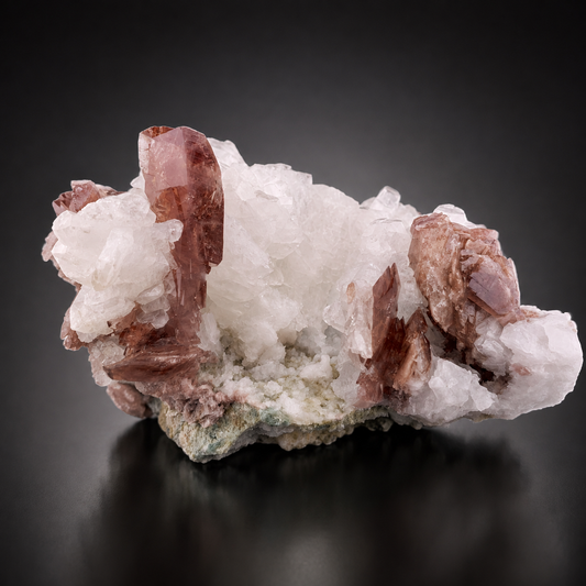 Brown Axinite Crystals On penicillin From Skardu Pakistan - 197 Grams