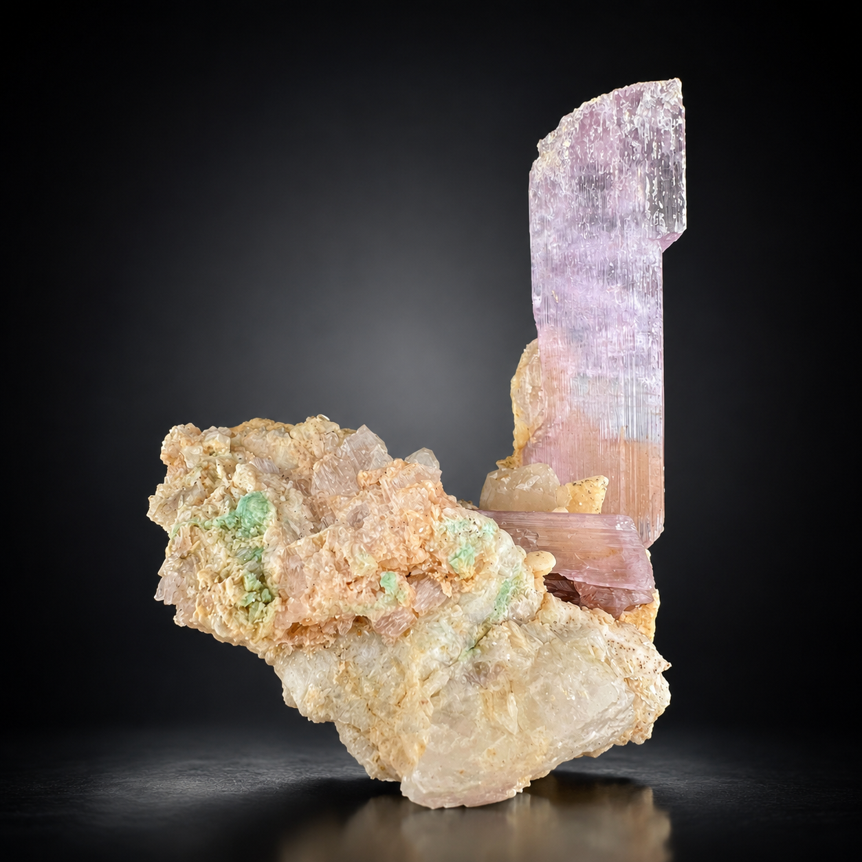 Pink Kunzite Crystal on Matrix From Afghanistan - 745 Grams