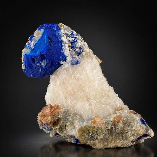 Blue Color Lazurite With Pyrite On Matrix From Afghanistan - 145 Grams