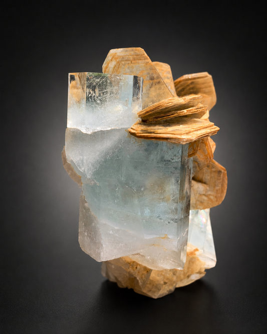 Blue Aquamarine Crystal With Mica From Pakistan - 152 Grams