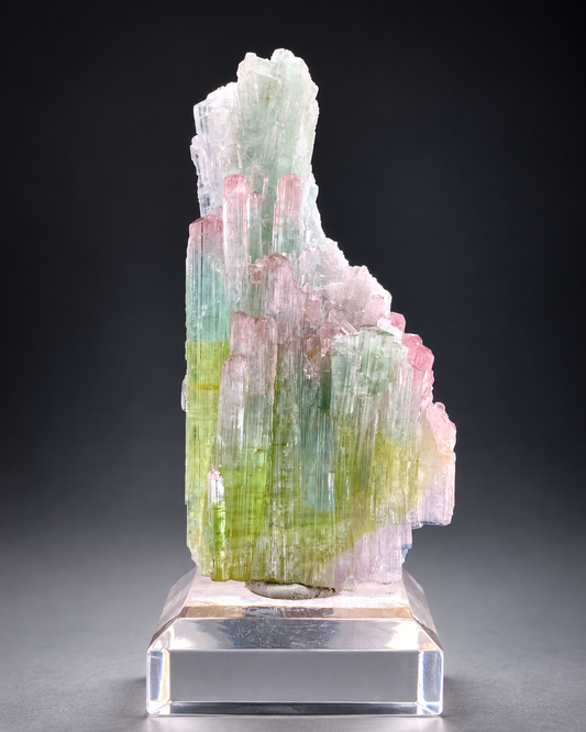 Bi-color Tourmaline Crystal Cluster From Afghanistan - 14 Grams