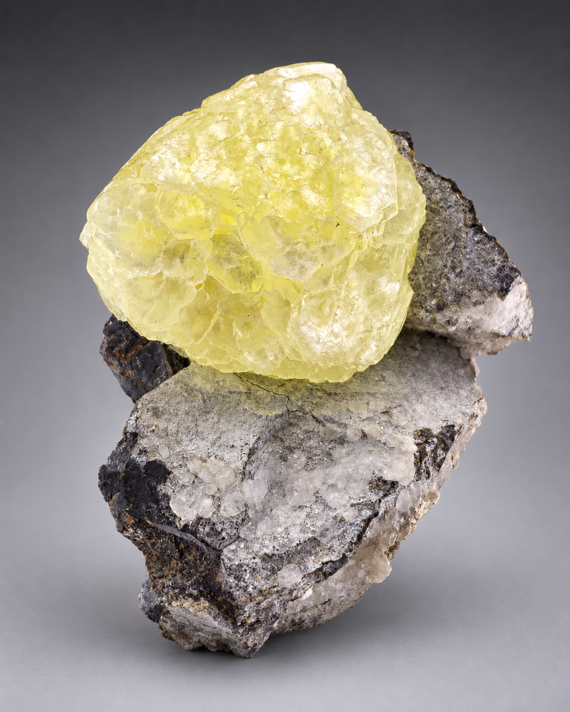 Botryoidal Yellow Bubble Brucite Crystal On Matrix From Pakistan - 32 Grams