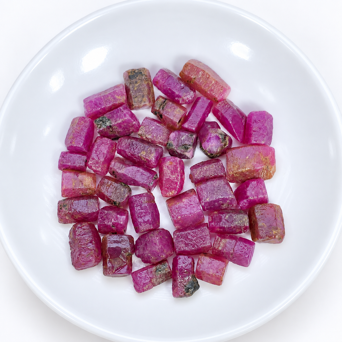 Record Keeper Ruby Crystals Lot: Natural Rough Ruby Gems, Madagascar
