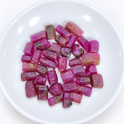 Record Keeper Ruby Crystals Lot: Natural Rough Ruby Gems, Madagascar