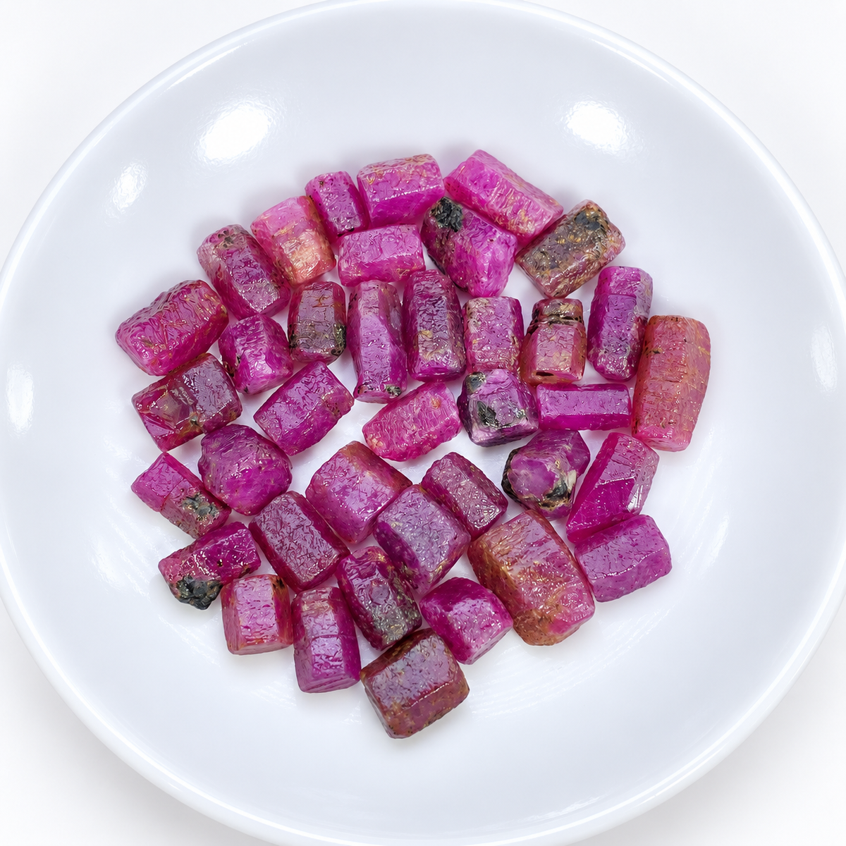 Record Keeper Ruby Crystals Lot: Natural Rough Ruby Gems, Madagascar