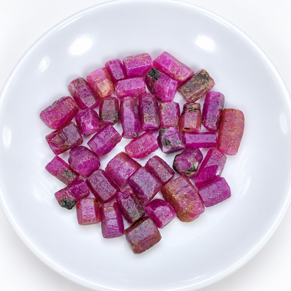 Record Keeper Ruby Crystals Lot: Natural Rough Ruby Gems, Madagascar