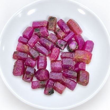 Record Keeper Ruby Crystals Lot: Natural Rough Ruby Gems, Madagascar