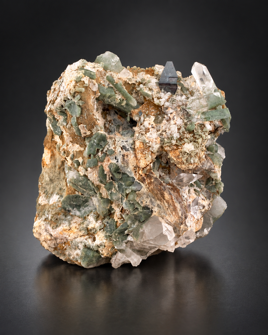 Rare Anatase Crystals With Quartz On Matrix From Pakistan - 113 Grams