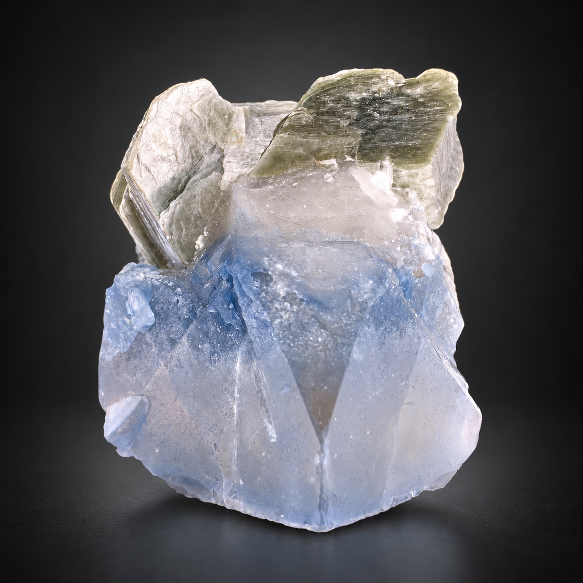 Indicolite Blue Quartz Crystal With Mica From Afghanistan - 113 Grams